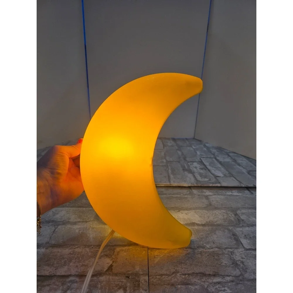IKEA Smila Decorative Yellow Plastic Moon Shaped‎ Wall Sconce Wall Light
